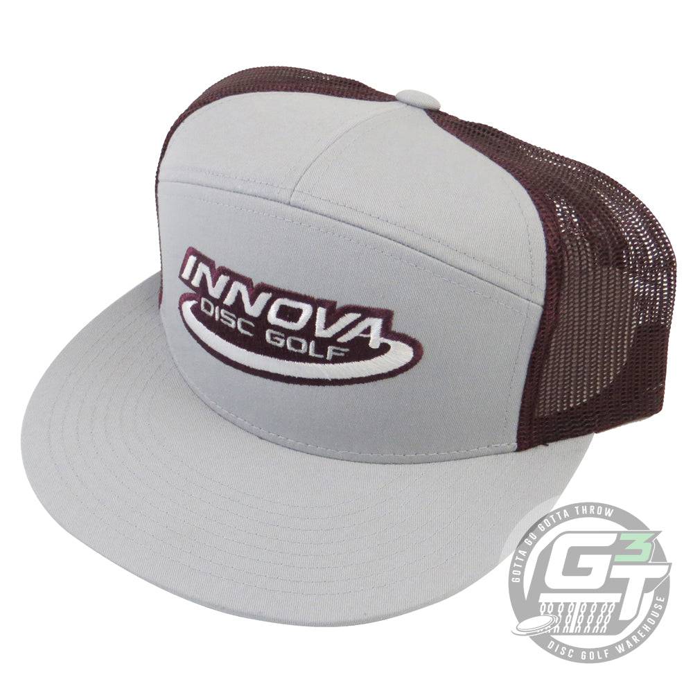 Innova Apparel Gray / Burgundy Innova Logo Adjustable Flatbill Disc Golf Hat