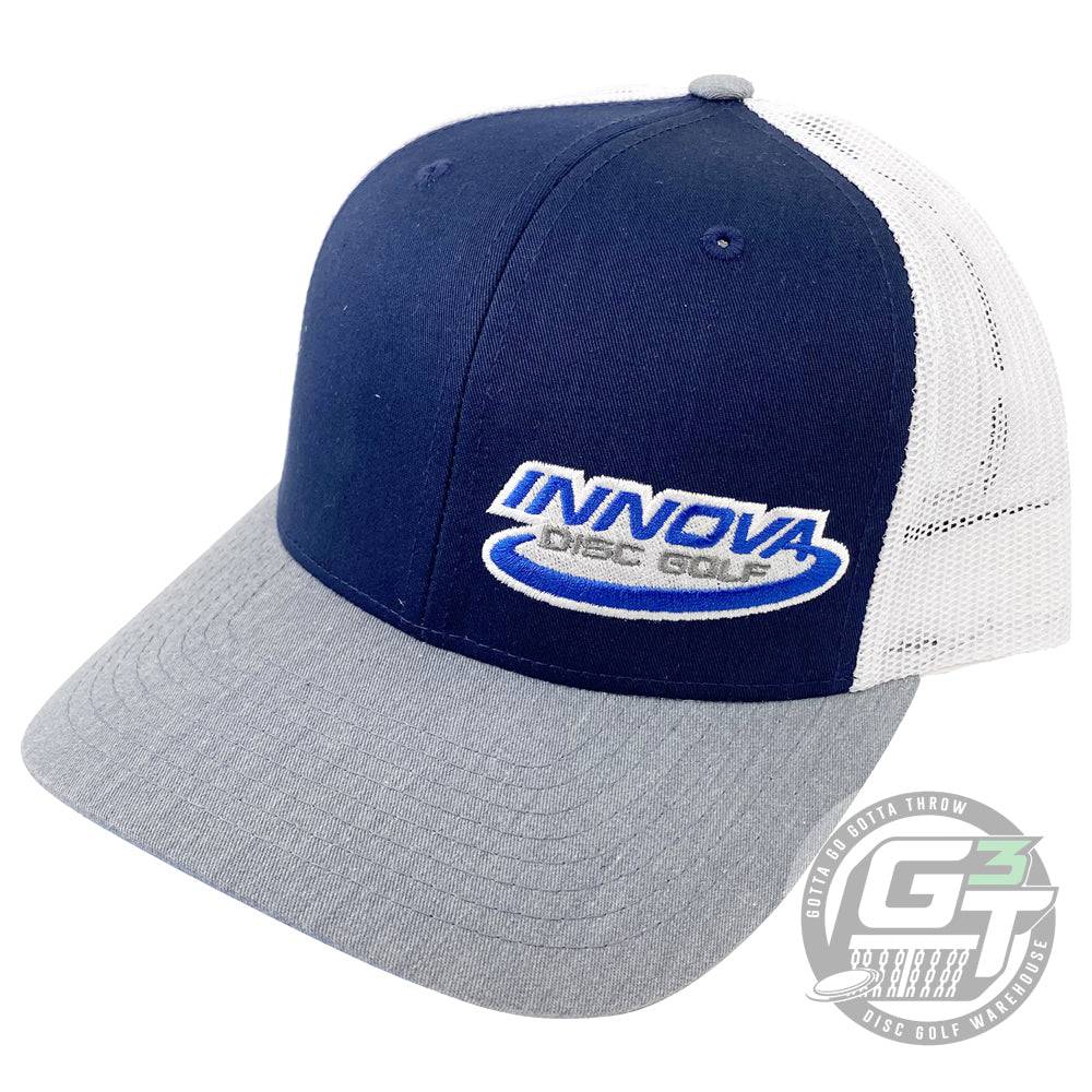 Innova Apparel Navy Blue / Gray / White Innova Logo Adjustable Mesh Disc Golf Hat