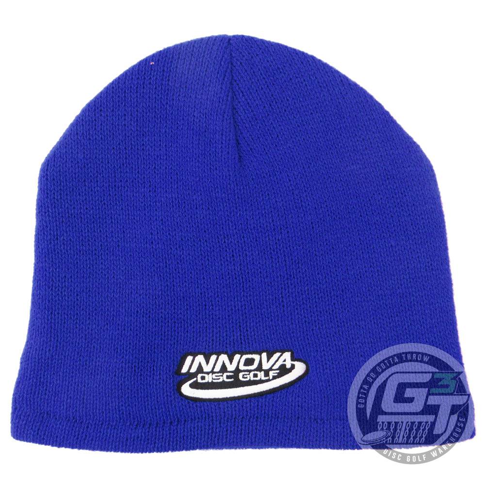 Innova Apparel Royal Blue Innova Logo Solid Fleece Lined Knit Beanie Winter Disc Golf Hat