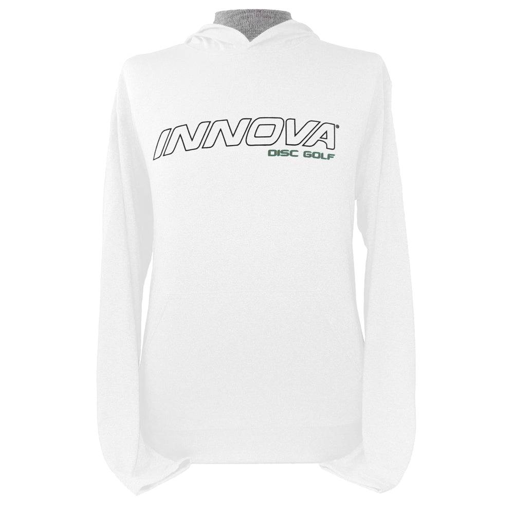 Innova Apparel M / White Innova Prime Hooded Long Sleeve Performance Disc Golf T-Shirt