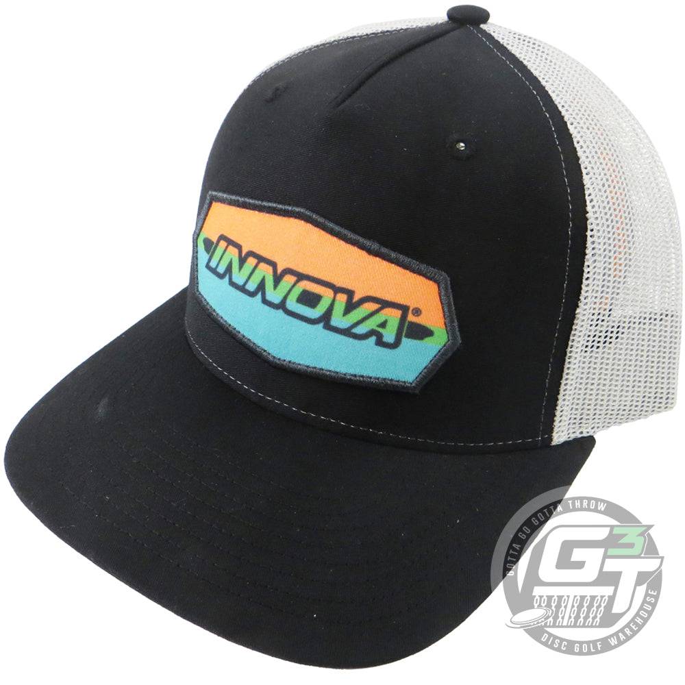 Innova Apparel Black / Gray Innova Striped Bar Logo Adjustable Mesh Disc Golf Hat