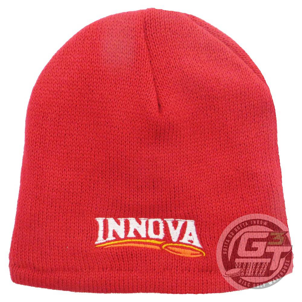 Innova Apparel Red Innova Trailhead Fleece-Lined Knit Beanie Winter Disc Golf Hat