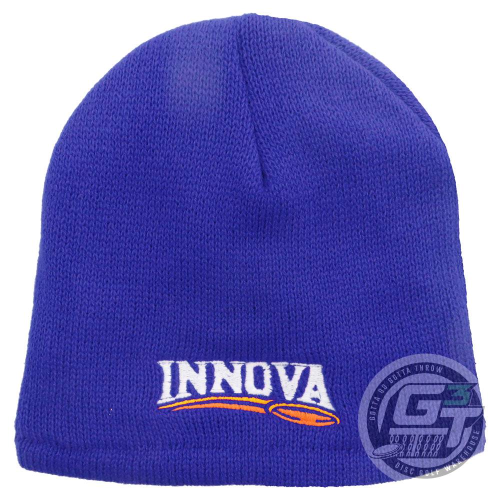 Innova Apparel Blue Innova Trailhead Fleece-Lined Knit Beanie Winter Disc Golf Hat