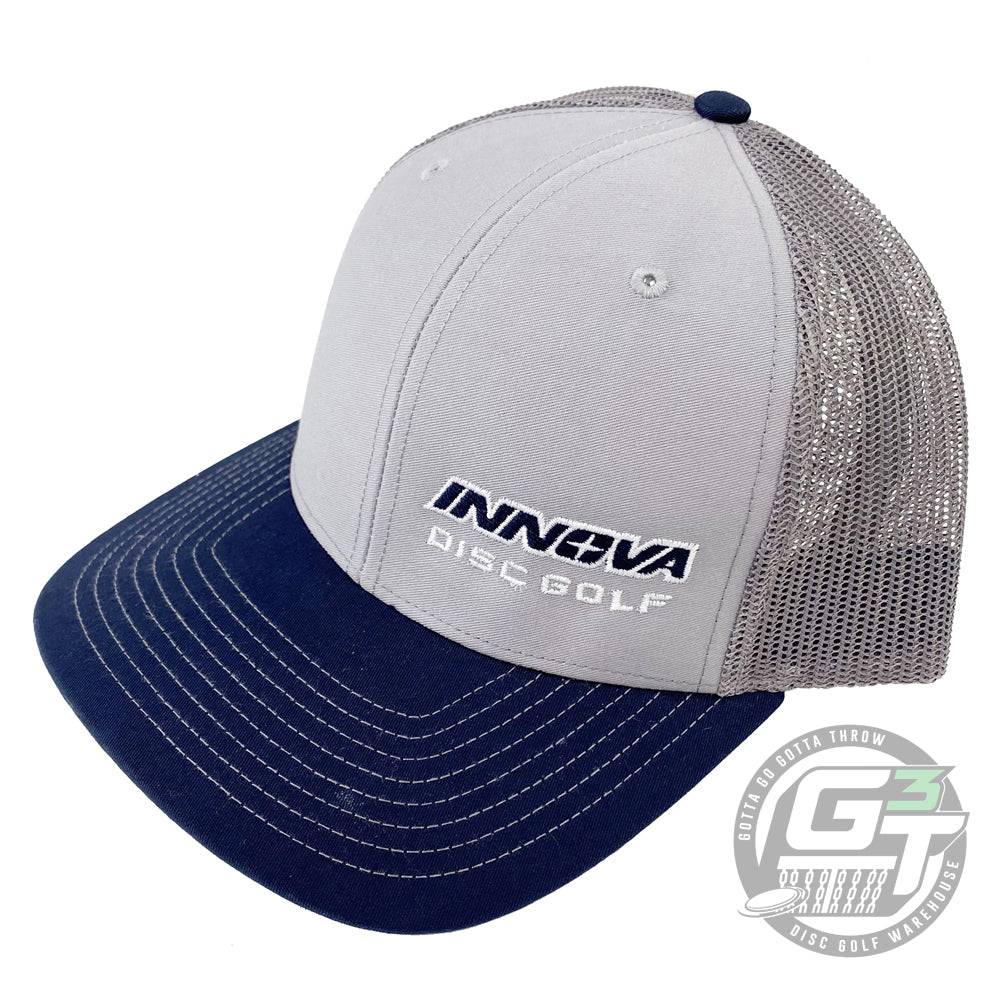 Innova Apparel Gray / Navy Blue Innova Unity Logo Adjustable Mesh Disc Golf Hat