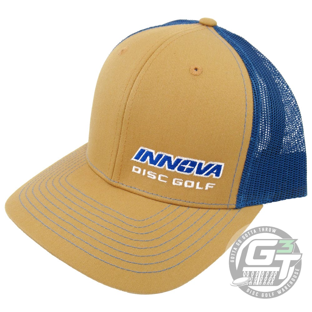Innova Apparel Tan / Royal Blue Innova Unity Logo Adjustable Mesh Disc Golf Hat