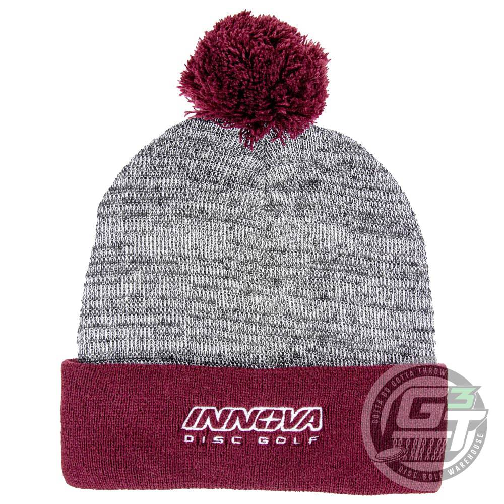 Innova Apparel Burgundy Innova Unity Pom Knit Beanie Winter Disc Golf Hat