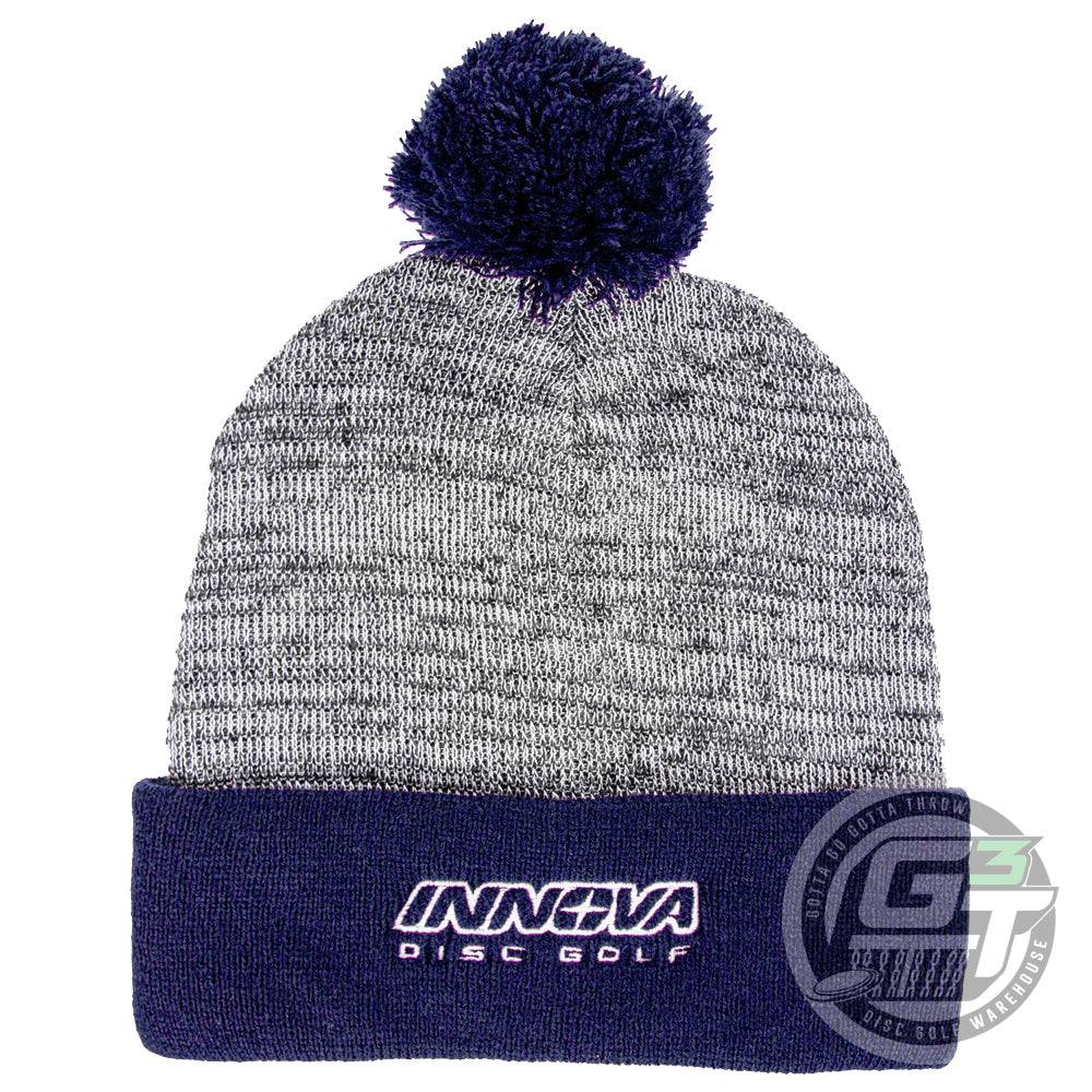 Innova Apparel Navy Blue Innova Unity Pom Knit Beanie Winter Disc Golf Hat
