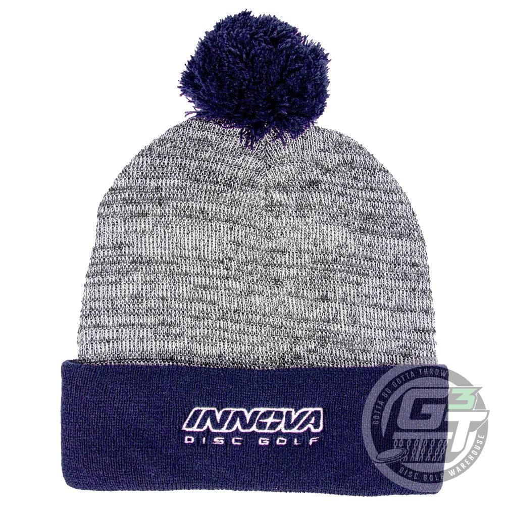 Innova Apparel Navy Blue Innova Unity Pom Knit Beanie Winter Disc Golf Hat