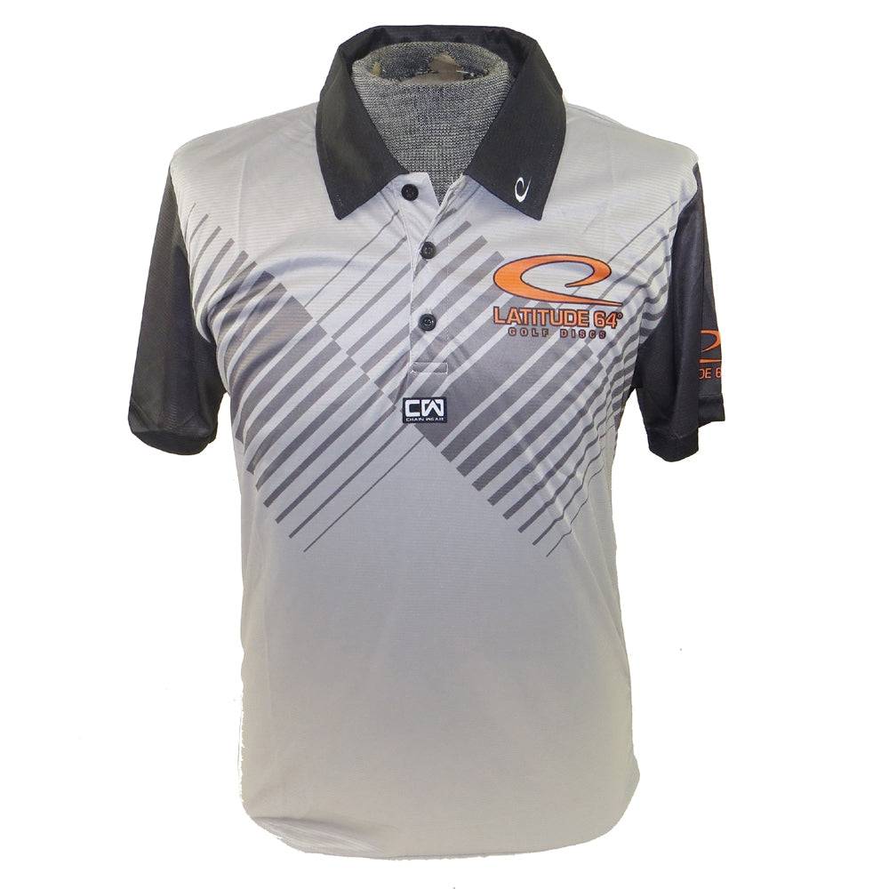 Latitude 64 Golf Discs Apparel M (These Run a Size Small) / Gray Latitude 64 Accent Sublimated Short Sleeve Performance Disc Golf Polo Shirt