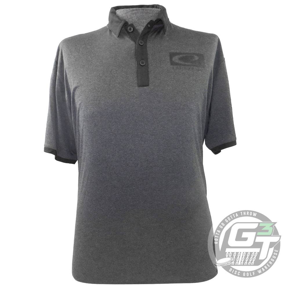 Latitude 64 Golf Discs Apparel M / Gray / Black Latitude 64 Box Logo Short Sleeve Performance Disc Golf Polo Shirt