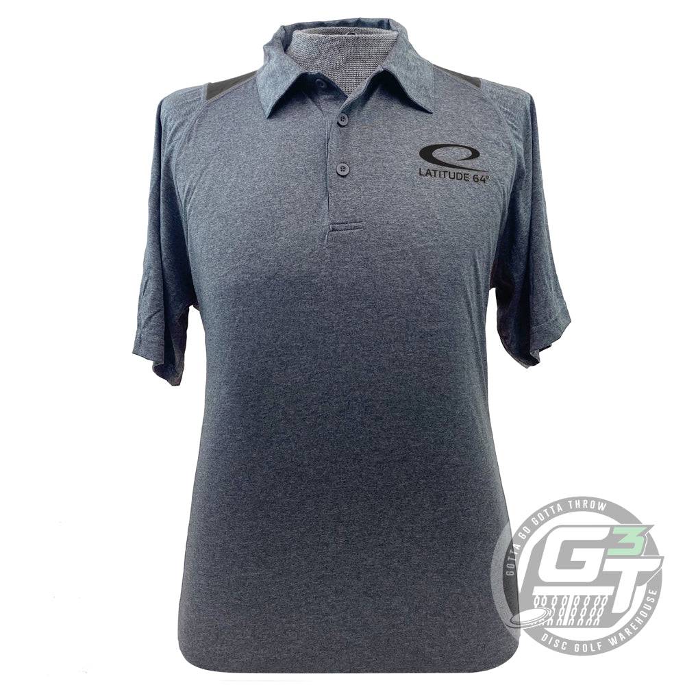 Latitude 64 Golf Discs Apparel M / Gray / Black Latitude 64 Contender Swoosh Short Sleeve Performance Disc Golf Polo Shirt