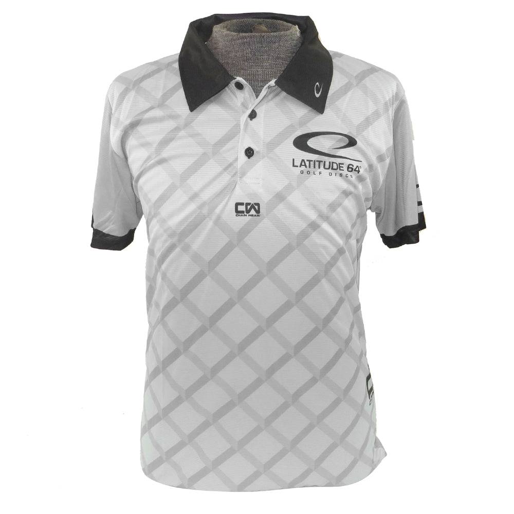 Latitude 64 Golf Discs Apparel M (These Run a Size Small) / Gray Latitude 64 Fence Sublimated Short Sleeve Performance Disc Golf Polo Shirt