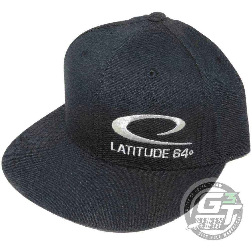 Latitude 64 Golf Discs Apparel Black Latitude 64 Logo Snapback Flatbill Disc Golf Hat