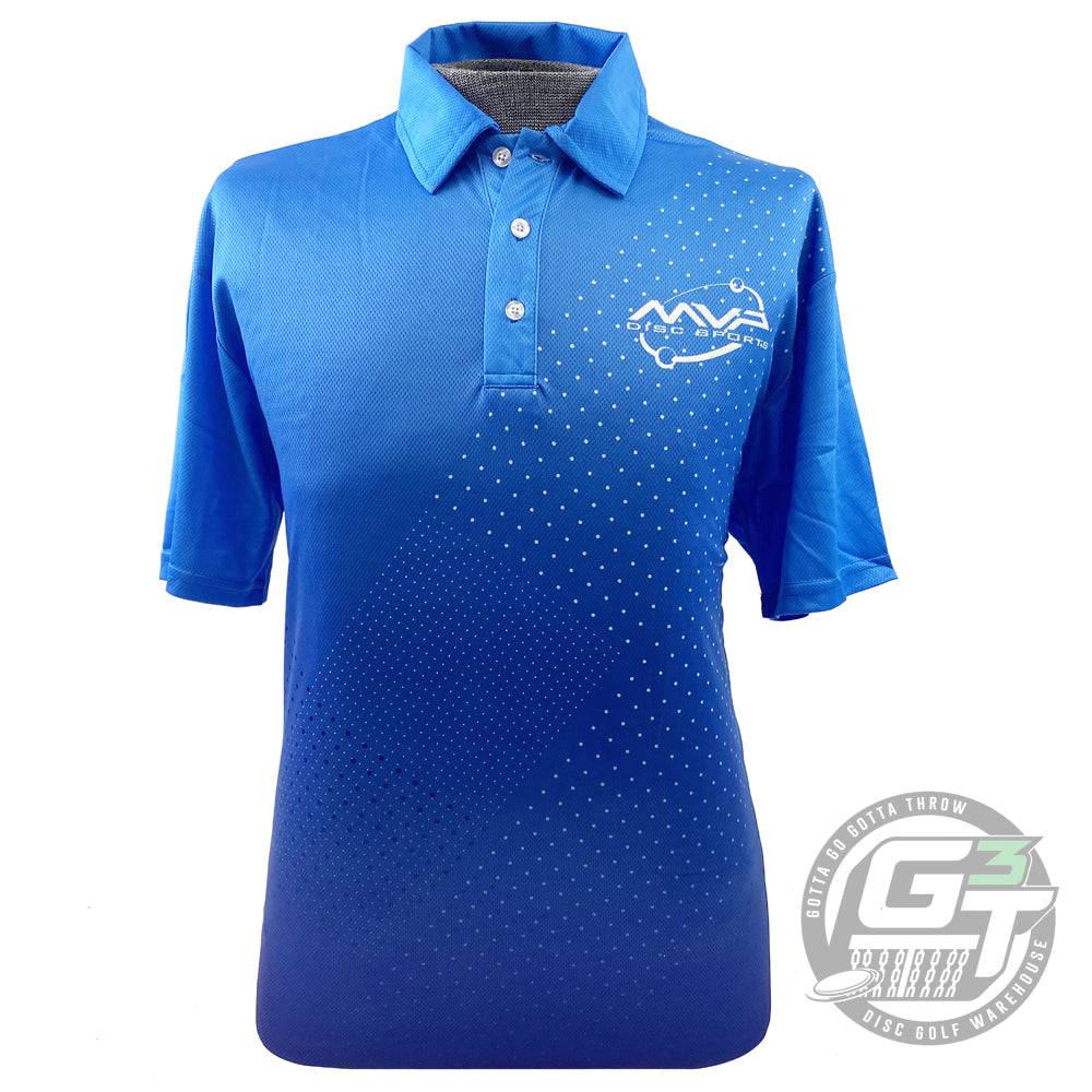 MVP Disc Sports Apparel M / Blue MVP Disc Sports Dot Matrix Sublimated Short Sleeve Performance Disc Golf Polo Shirt