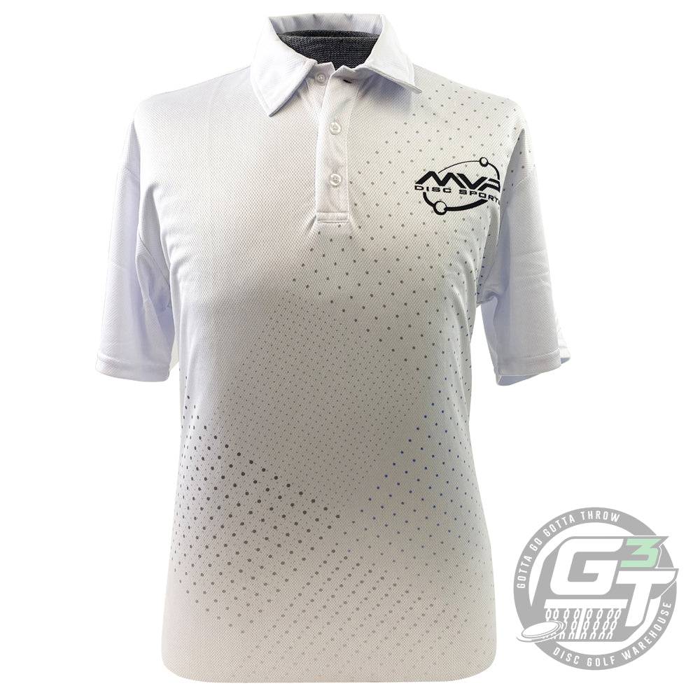 MVP Disc Sports Apparel M / White MVP Disc Sports Dot Matrix Sublimated Short Sleeve Performance Disc Golf Polo Shirt