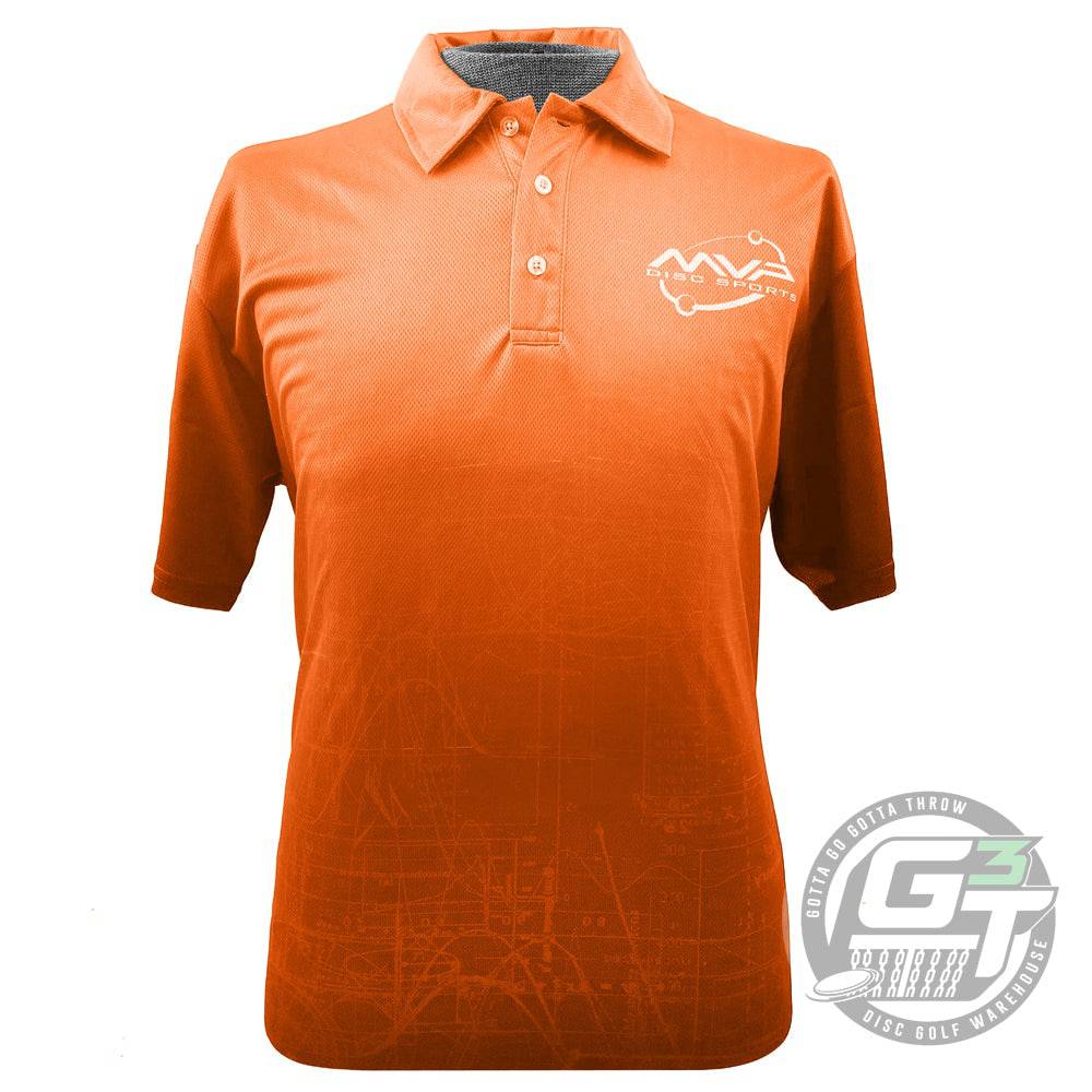 MVP Disc Sports Apparel M / Orange MVP Disc Sports Graph Sublimated Short Sleeve Performance Disc Golf Polo Shirt