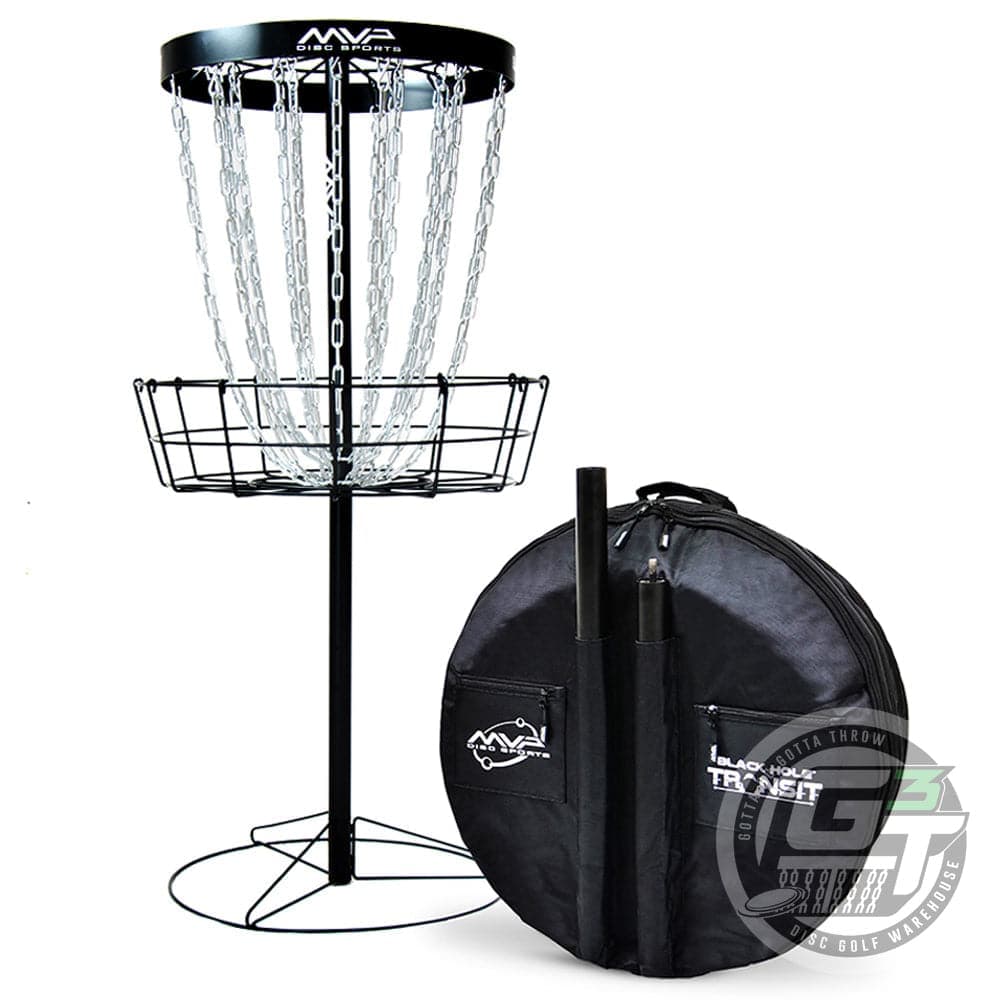 MVP Black Hole Pro 24-Chain Disc Golf Basket w/ Transit Bag