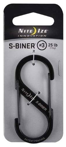 Nite Ize Accessory Black Nite Ize #3 S-Biner Stainless Steel Carabiner - 25 lb. Rating