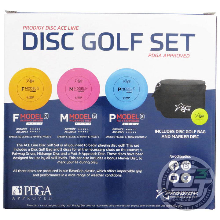 Prodigy Ace Line 3Disc w/ Bag Beginner Disc Golf Set Gotta Go Gotta