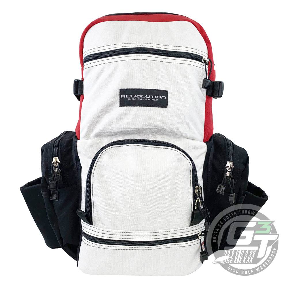 Revolution Disc Golf Bag White / Red / Black Revolution Dual Pack Backpack Disc Golf Bag