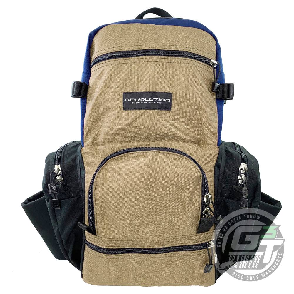 Revolution Disc Golf Bag Khaki / Navy Blue / Black Revolution Dual Pack Backpack Disc Golf Bag