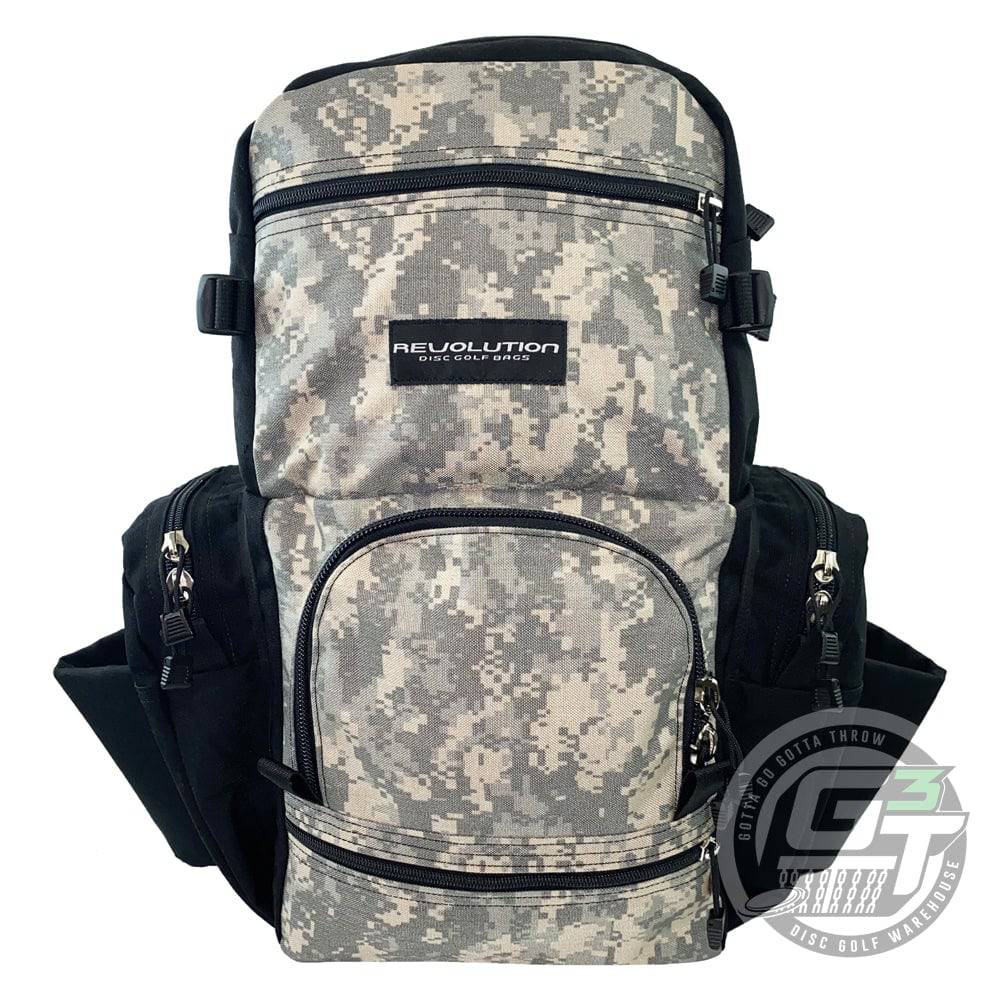 Revolution Disc Golf Bag Universal Camo / Black / Black Revolution Dual Pack Backpack Disc Golf Bag