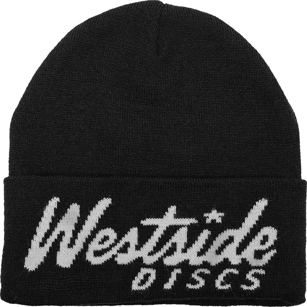 Westside Discs Cursive Logo Knit Beanie Winter Disc Golf Hat - Gotta Go Gotta Throw