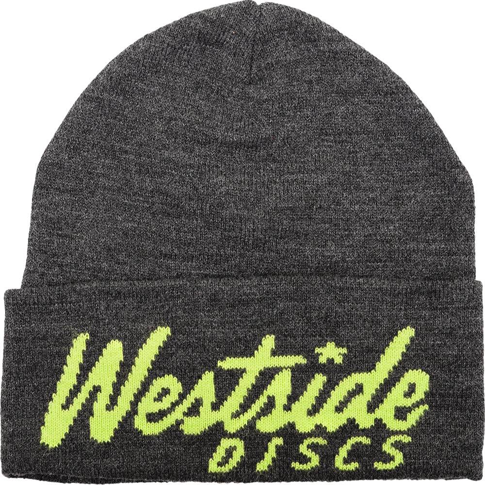 Westside Discs Apparel Dark Gray Westside Discs Cursive Logo Knit Beanie Winter Disc Golf Hat