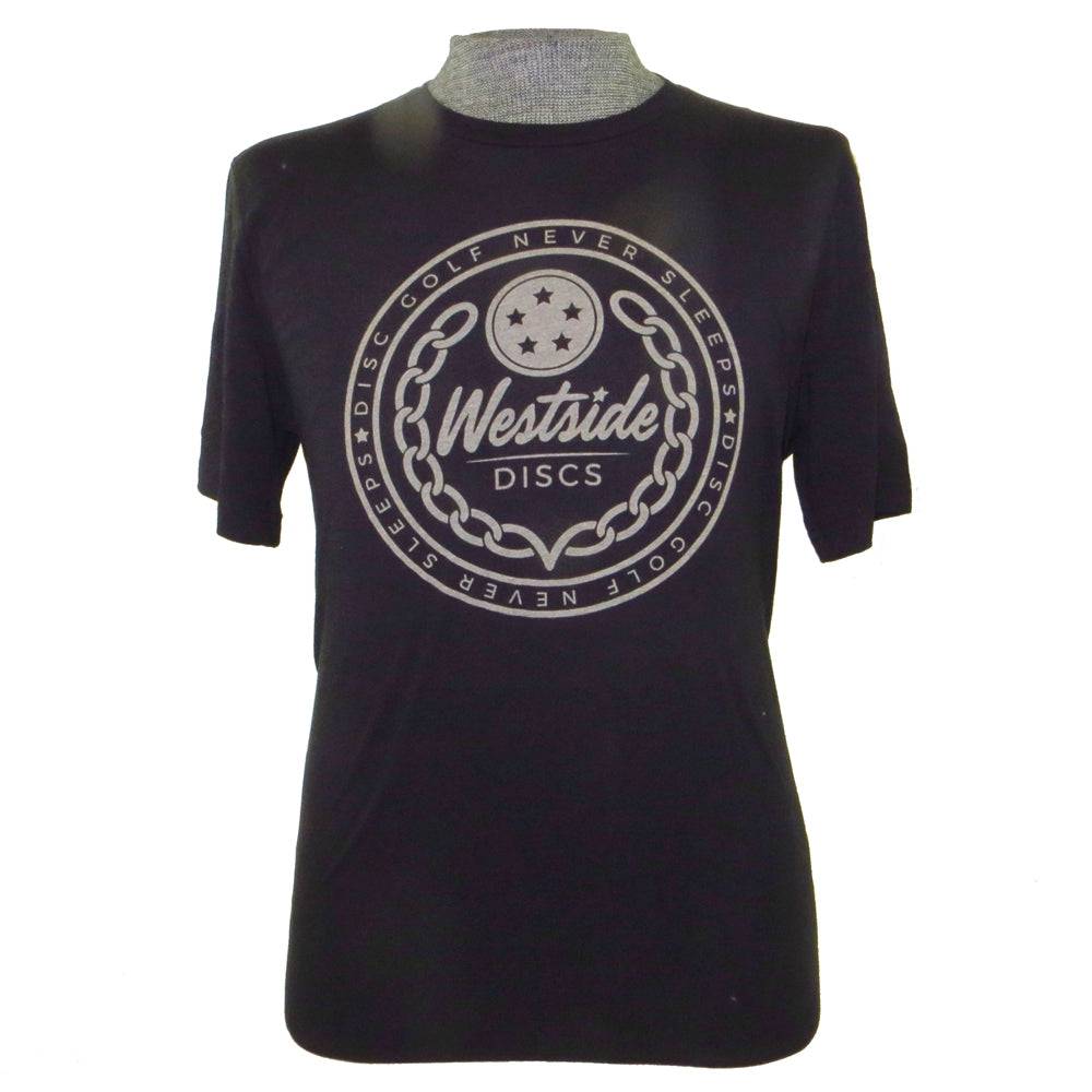 Westside Discs Disc Golf Never Sleeps Short Sleeve Disc Golf T-Shirt - Gotta Go Gotta Throw