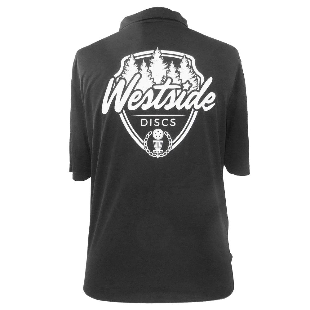 Westside Discs Apparel M / Black Westside Discs Shield Short Sleeve Performance Disc Golf Polo Shirt