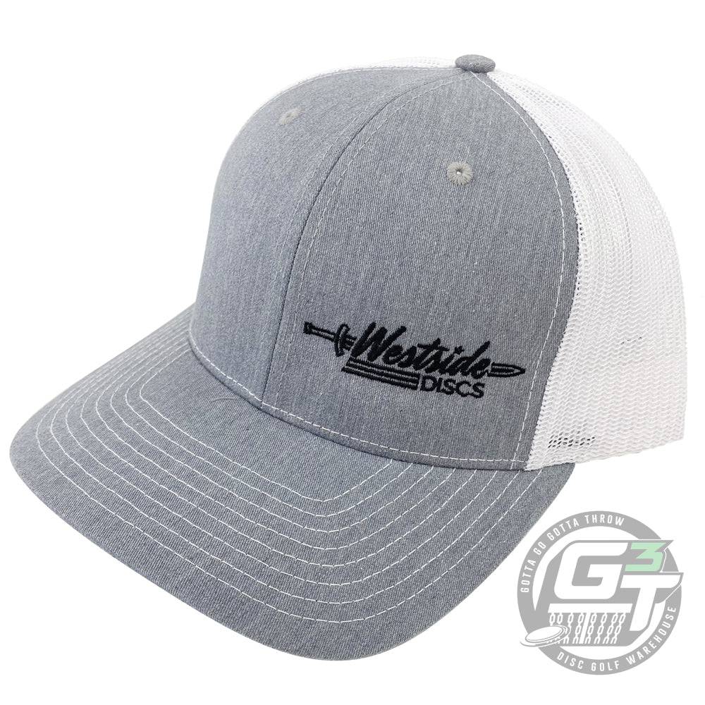 Westside Discs Apparel Heather Gray / White Westside Discs Sword Logo Snapback Mesh Disc Golf Hat